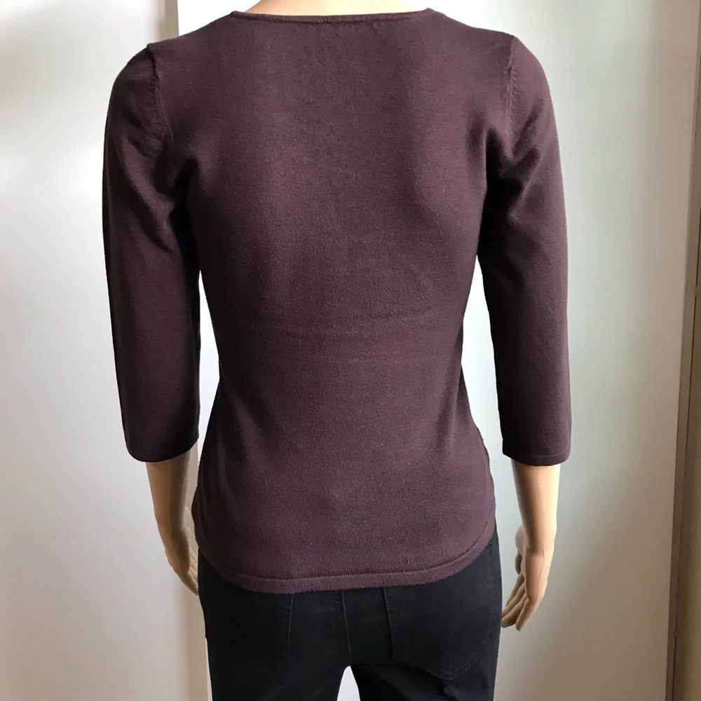 ♻️Reposted Express V neck sweater blouse size XS in chocolate brown color - Picture 2 of 5